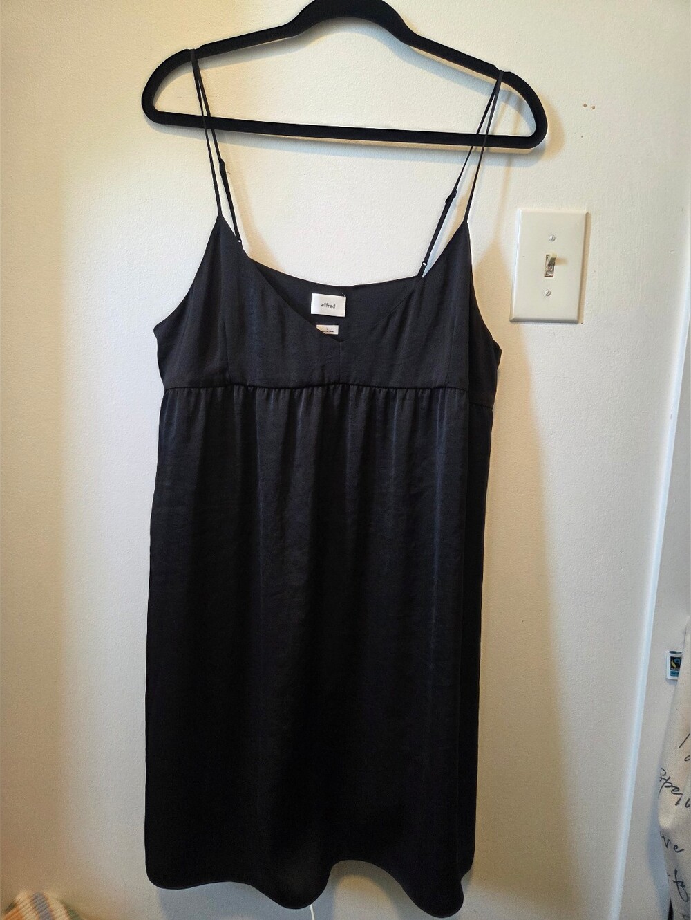 Wilfred Black Spaghetti-Strap Mini Slip Dress
